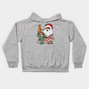 Love Black Santa Christmas Kids Hoodie